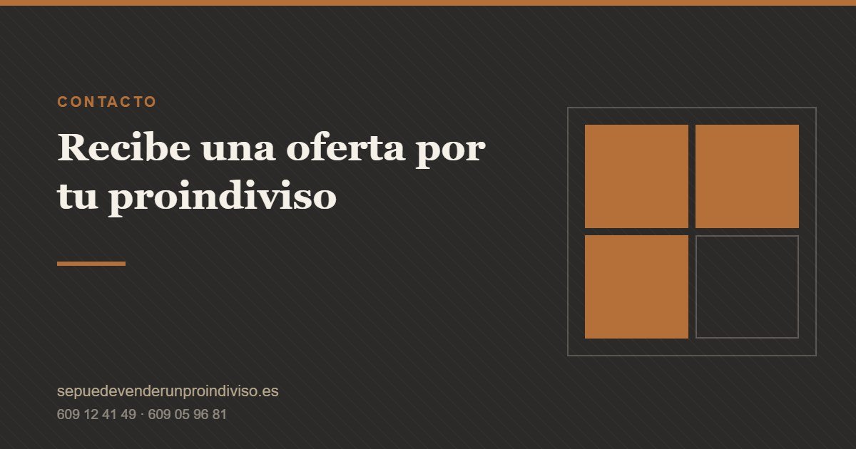Compro su proindiviso: reciba una oferta por su parte indivisa de una vivienda